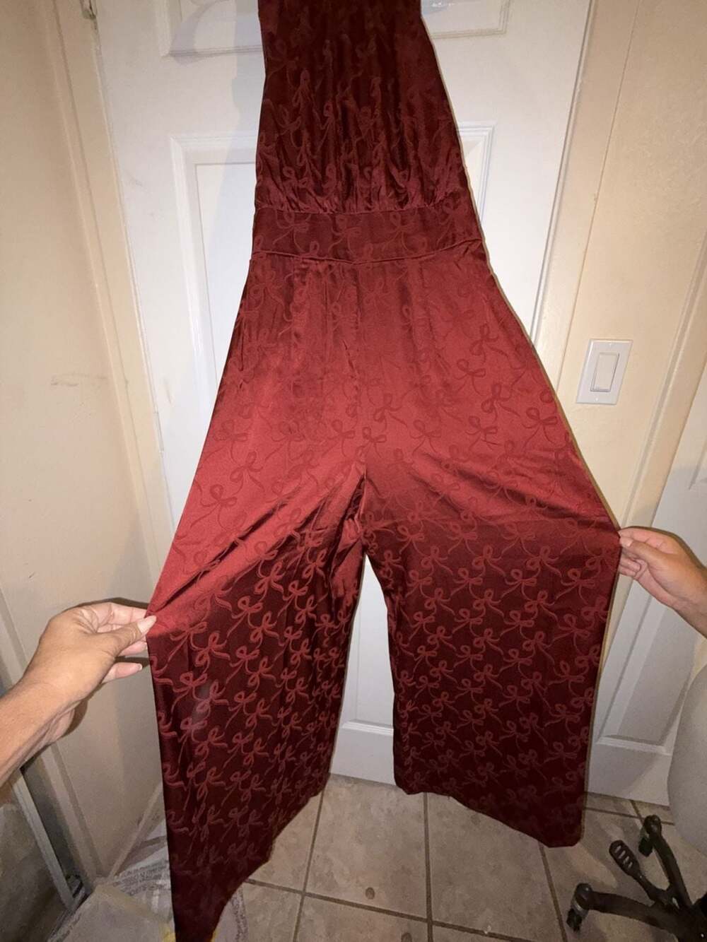 ML Monique Lhuillier Currant Jacquard Jumpsuit - Size M - Picture 3 of 6